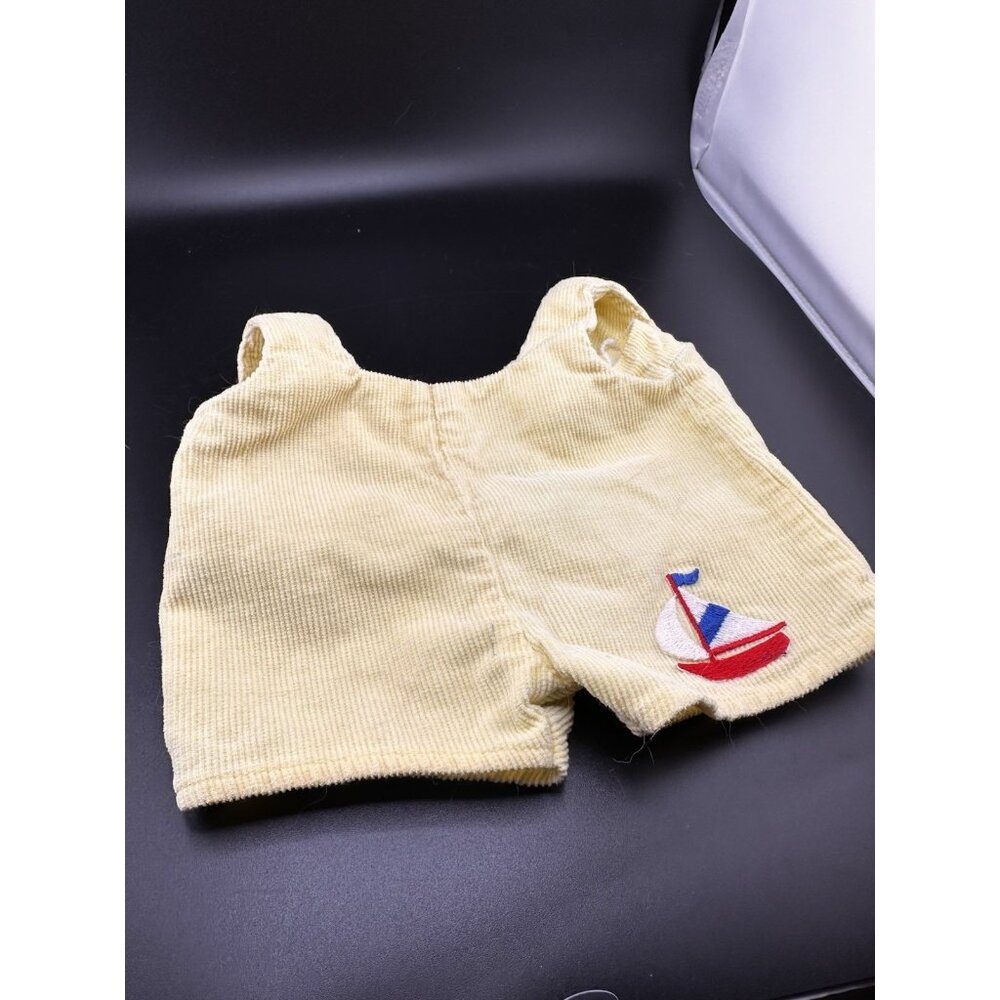 Cabbage Patch Kids Preemie Yellow Sailboat‎ Overalls Jumper Corduroy Vtg 1984-1